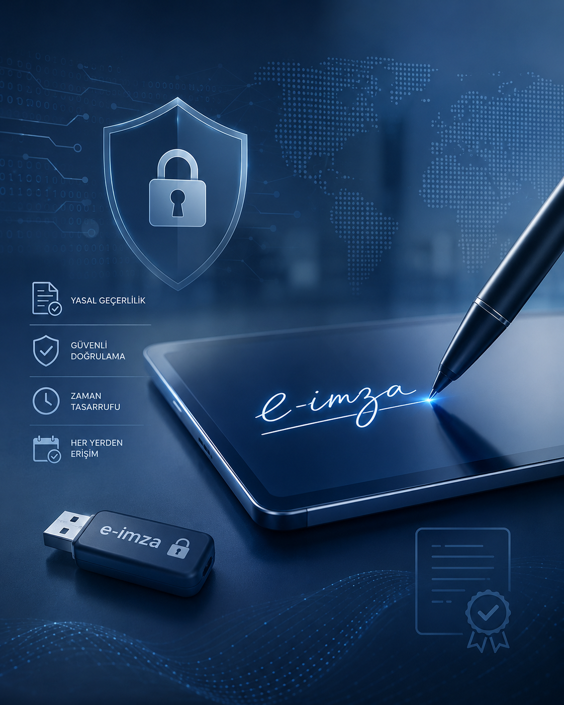 E-imza e-Devlet onayı ve NFC ile kimlik doğrulama
