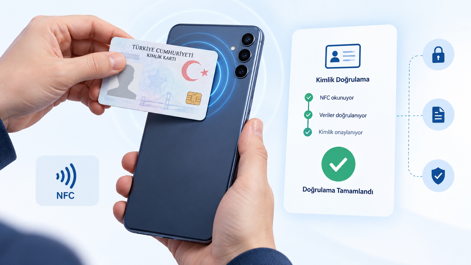 Çipli T.C. kimlik kartının NFC destekli telefonla doğrulanması